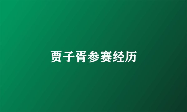 贾子胥参赛经历