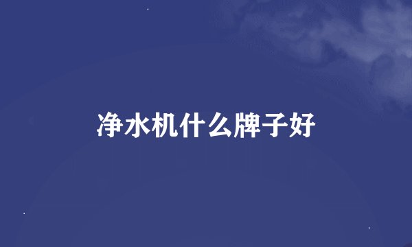净水机什么牌子好