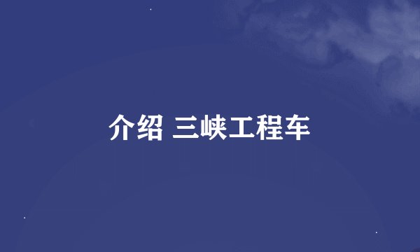介绍 三峡工程车