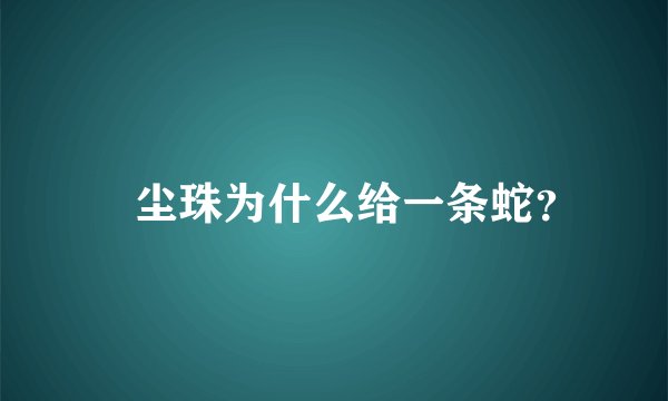 雮尘珠为什么给一条蛇？