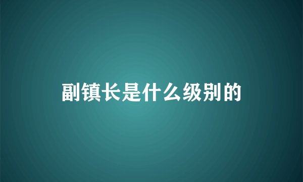 副镇长是什么级别的