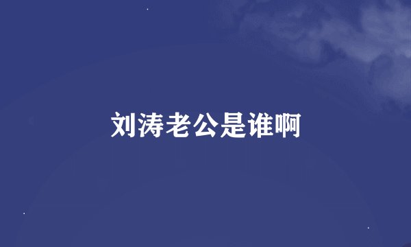 刘涛老公是谁啊