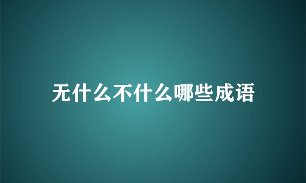 无什么不什么哪些成语