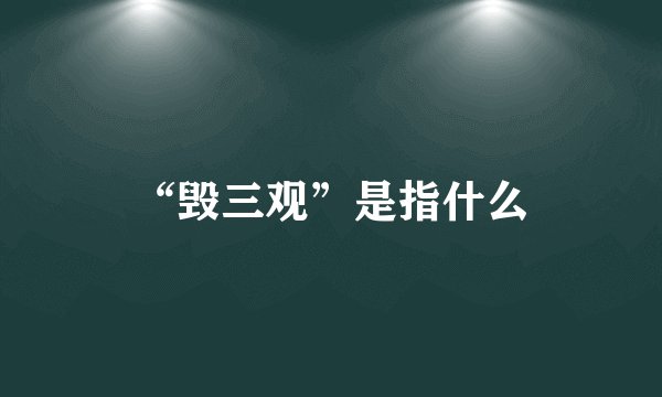 “毁三观”是指什么