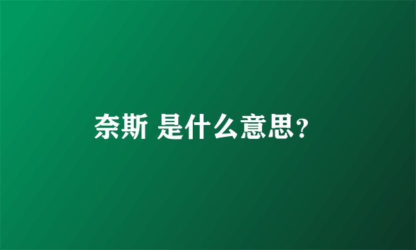 奈斯 是什么意思？