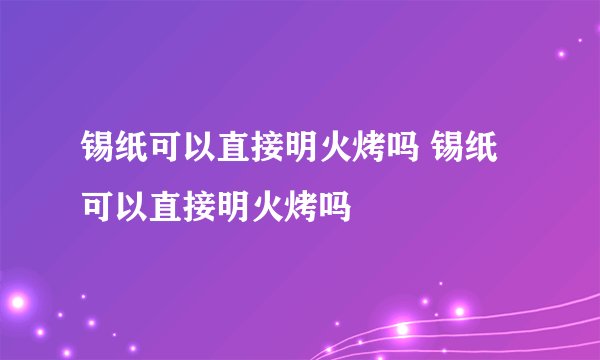 锡纸可以直接明火烤吗 锡纸可以直接明火烤吗