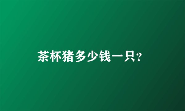 茶杯猪多少钱一只？