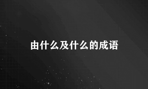 由什么及什么的成语