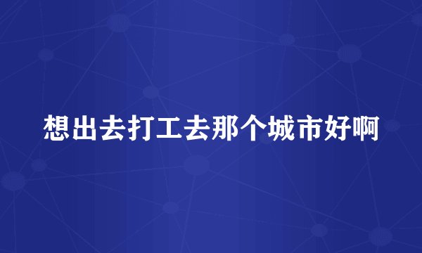 想出去打工去那个城市好啊