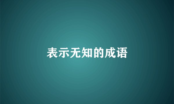 表示无知的成语