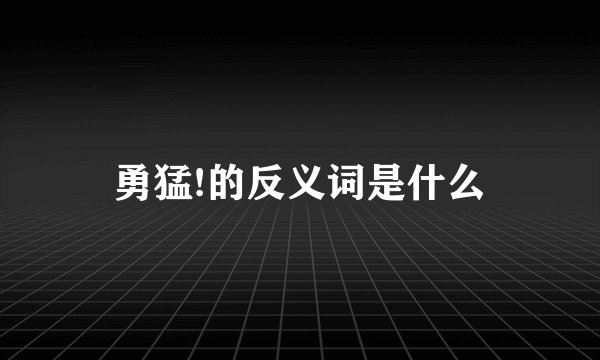 勇猛!的反义词是什么