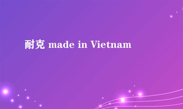 耐克 made in Vietnam