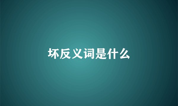坏反义词是什么