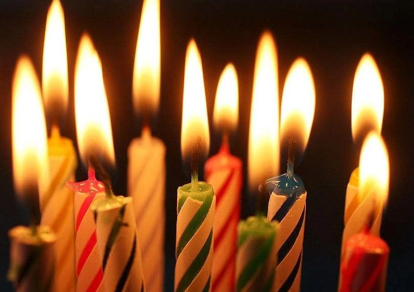 生日蜡烛有四种颜色,红\黄\蓝\白,每种颜色带表几岁呢?