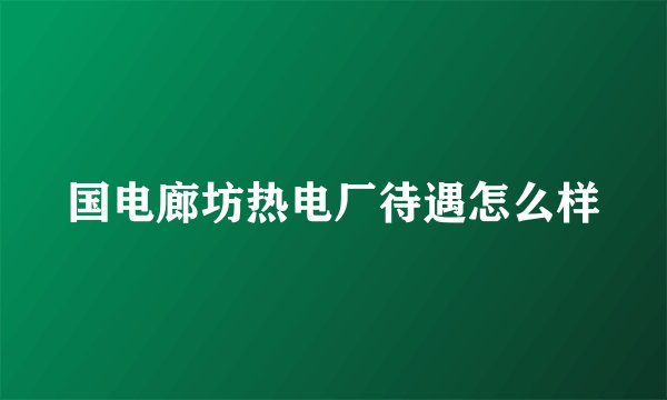 国电廊坊热电厂待遇怎么样