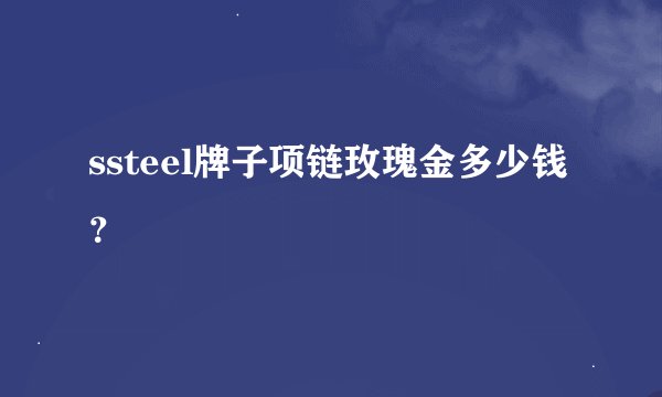 ssteel牌子项链玫瑰金多少钱？