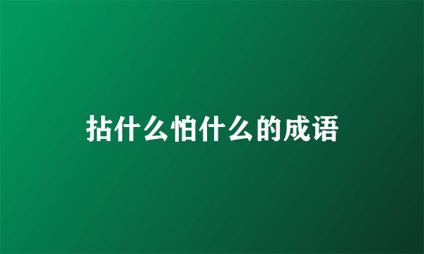 拈什么怕什么的成语