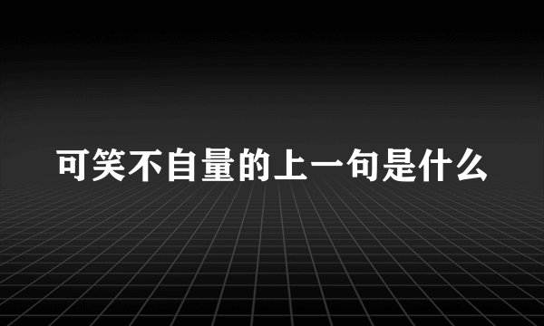 可笑不自量的上一句是什么
