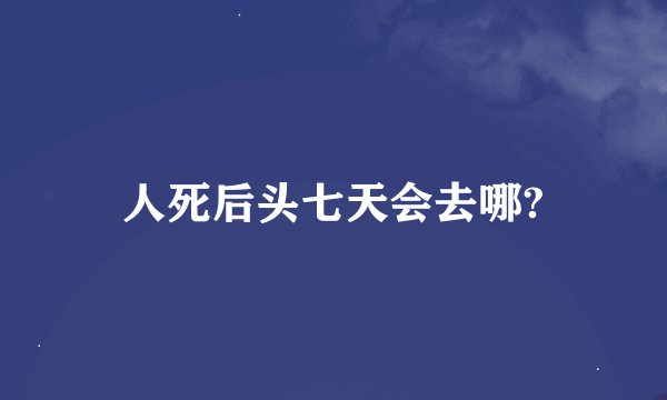 人死后头七天会去哪?