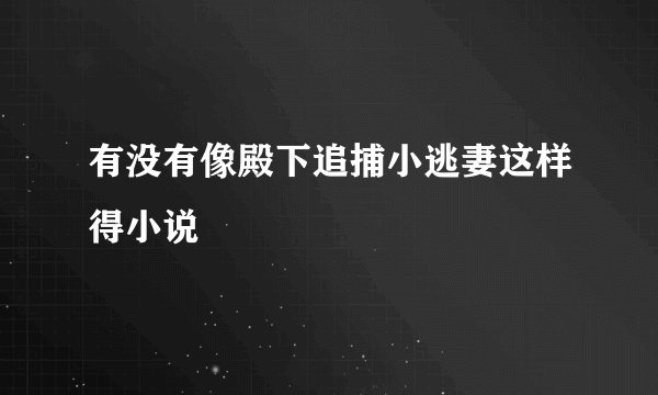有没有像殿下追捕小逃妻这样得小说