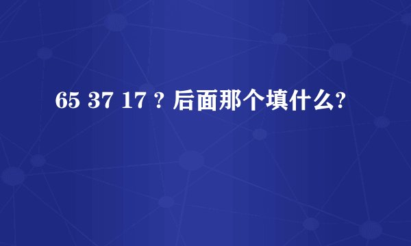 65 37 17 ? 后面那个填什么?