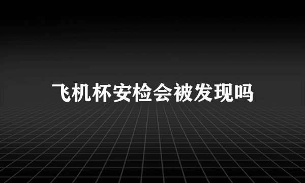 飞机杯安检会被发现吗