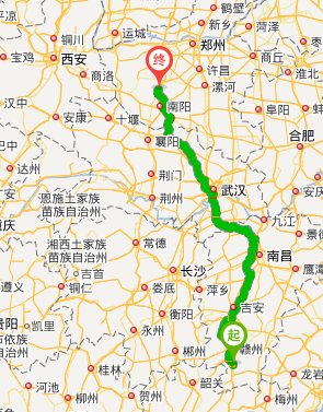 江西信丰到河南,南召多少公里