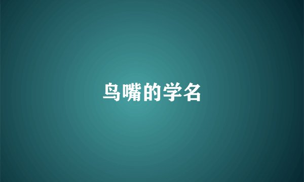 鸟嘴的学名
