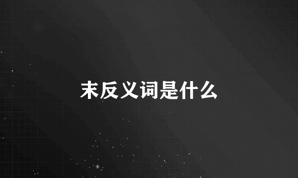 末反义词是什么