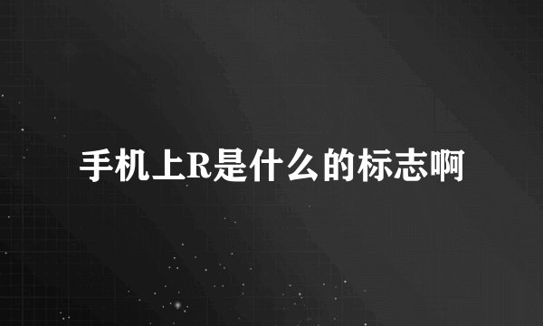 手机上R是什么的标志啊