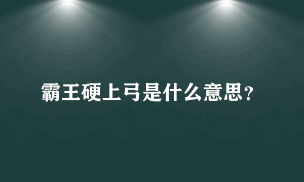 霸王硬上弓是什么意思？