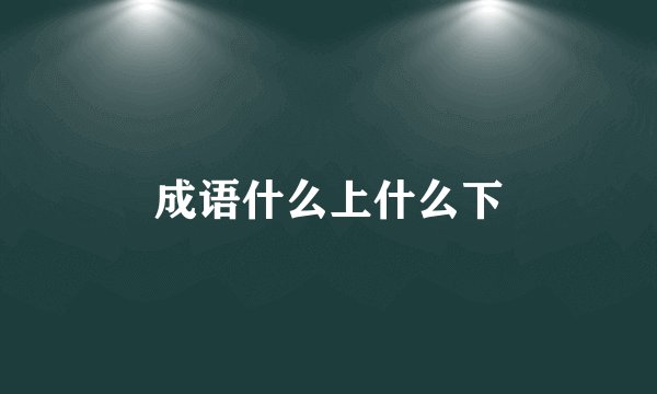 成语什么上什么下