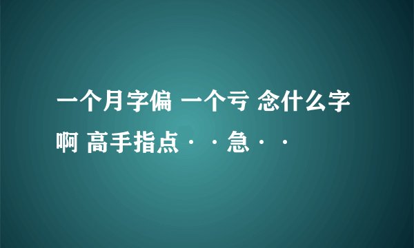 一个月字偏 一个亏 念什么字啊 高手指点··急··