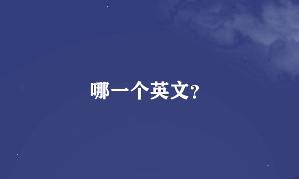 哪一个英文？