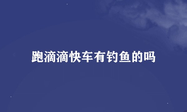 跑滴滴快车有钓鱼的吗