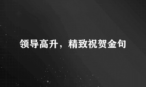 领导高升，精致祝贺金句