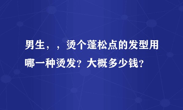男生，，烫个蓬松点的发型用哪一种烫发？大概多少钱？