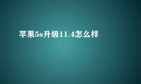 苹果5s升级11.4怎么样