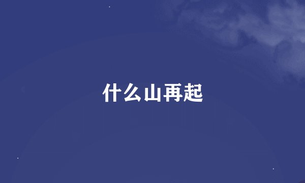 什么山再起