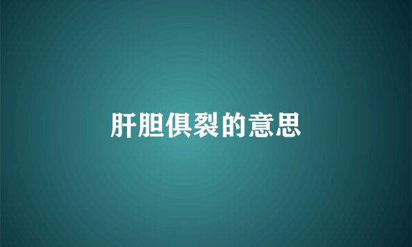 肝胆俱裂的意思