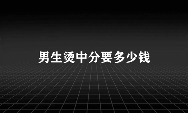 男生烫中分要多少钱