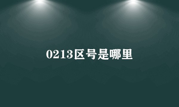 0213区号是哪里