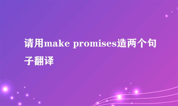 请用make promises造两个句子翻译