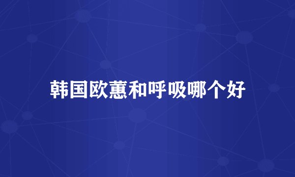 韩国欧蕙和呼吸哪个好