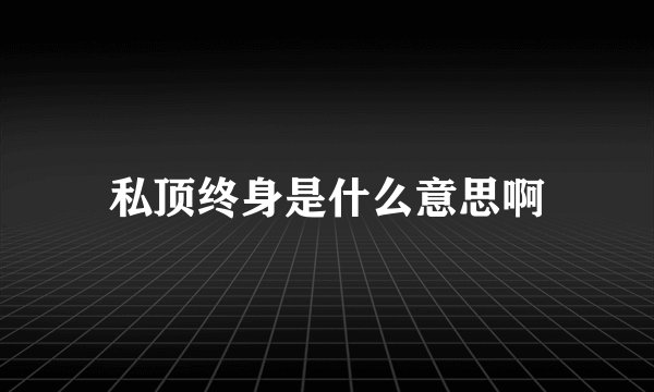 私顶终身是什么意思啊