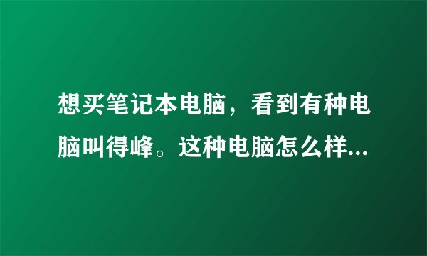 想买笔记本电脑，看到有种电脑叫得峰。这种电脑怎么样啊，没怎么听过。连15寸都做的出来，应该不会太差