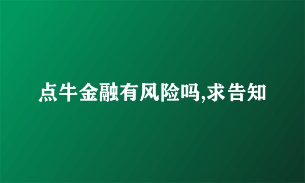 点牛金融有风险吗,求告知