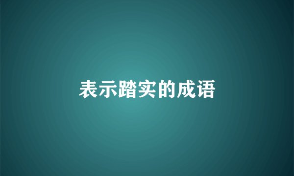 表示踏实的成语