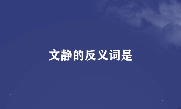 文静的反义词是