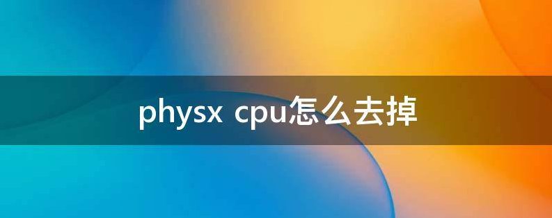 physxcpu去除方法是什么？